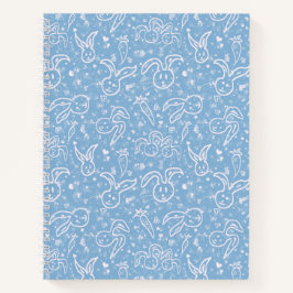 Kleine Herzen und Bunnies - transparentes Muster. Notizbuch