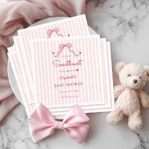 Kleine Herzensbogen Valentinstag Baby Shower Serviette
