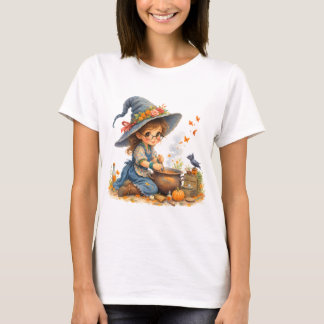 Kleine Hexe am Zauberkessel T-Shirt