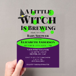 Kleine Hexe braut Halloween-Baby-Party Acryleinladungen