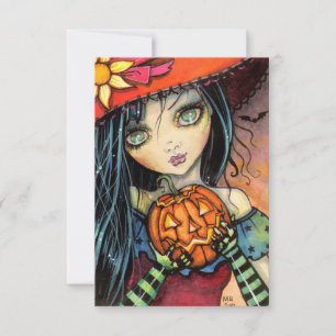 Kleine Hexe Halloween-Grüße Karte