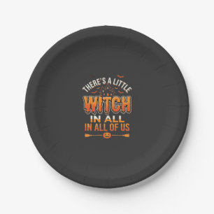 Kleine Hexe Halloween Hexe Typografie Design_1 Pappteller