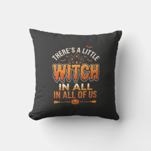 Kleine Hexe Halloween-Hexen-Typografie-Design_1 Kissen