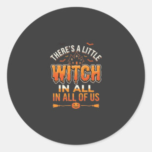 Kleine Hexe Halloween-Hexen-Typografie-Design_1 Runder Aufkleber