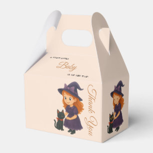 Kleine Hexe & Katze   Halloween Mädchen Baby Showe Geschenkschachtel