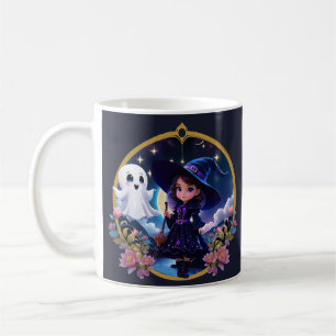Kleine Hexe mit großen, funkelnden Augen. Kaffeetasse