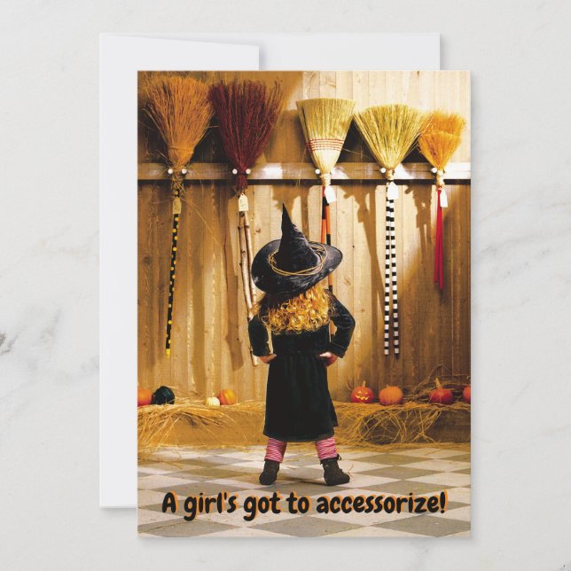 Kleine Hexe wählt ein Zimmer Einladung (Vorderseite)