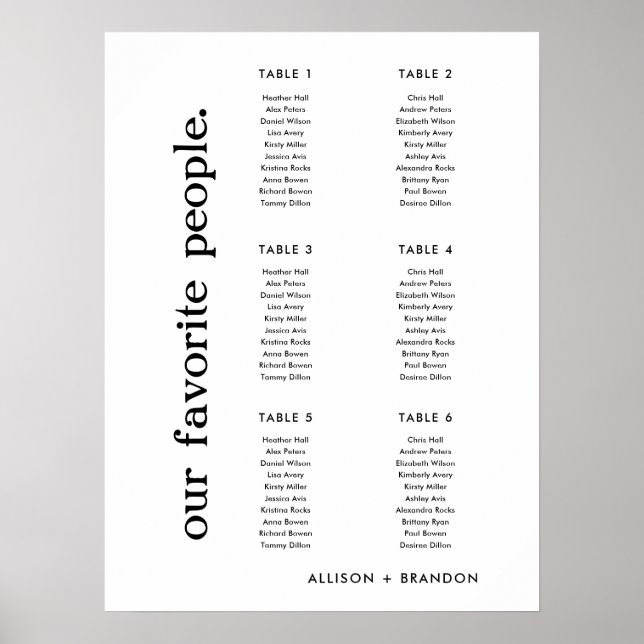 Kleine Hochzeitssatteltafeln Unterzeichnen 6 Tisch Poster (Vorne)