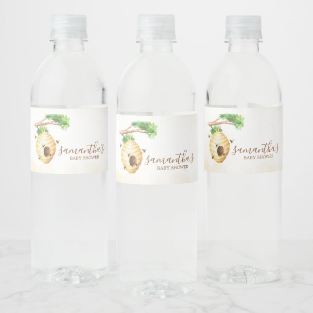 Kleine Honey Bee Baby Dusche Wasserflaschenetikett (Flaschen)