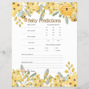 Kleine Honig-Baby-Party Vorhersagen Spiel Flyer