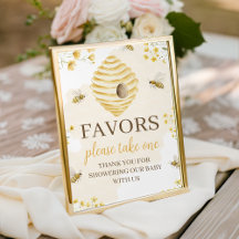 Kleine Honig-Baby-Shower-Geschenke-Tischschild