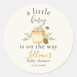 Kleine Honig ist auf dem Weg Biene Baby Shower Fav Runder Aufkleber