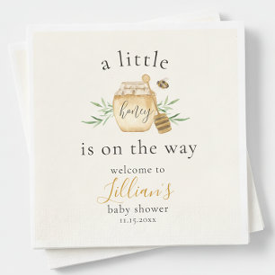 Kleine Honig ist auf dem Weg Biene Baby Shower Serviette