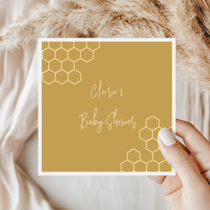 Kleine Honig-Minimal-Golden Beige Babydusche Serviette