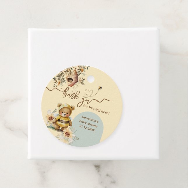 Kleine Honigbärendusche Danke an die Biene hier Geschenkanhänger (Beispiel)