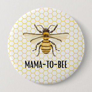 Kleine Honigbiene Auf Dem Weg Gelbe Babyparty Button