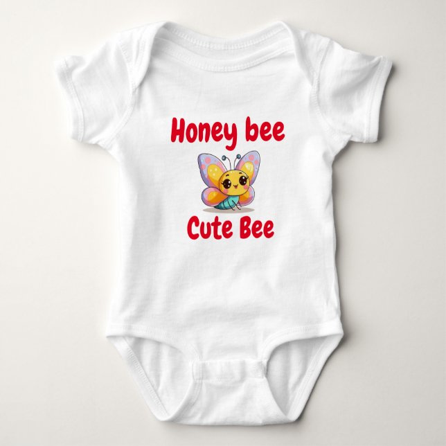 Kleine Honigbiene Baby Bodysuit mit Niedlicher Bie Baby Strampler (Vorderseite)