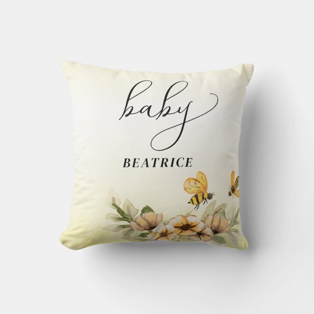 Kleine Honigbiene Babydusche Kissen (Vorderseite)