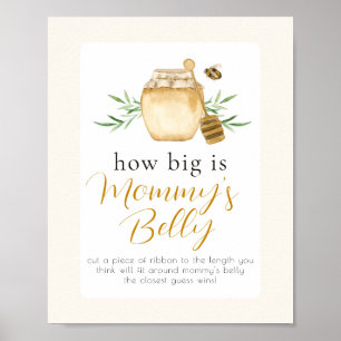 Kleine Honigbiene Mamas Bauch Baby Shower Spiel Poster