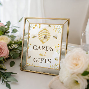 Kleine Honigkarten und Geschenke-Tischschild Sockelschild