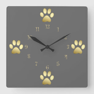 Kleine Hundeklappen Quadratische Wanduhr