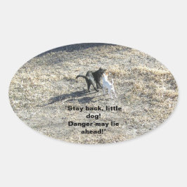 Kleine Hundekleber bleibe Ovaler Aufkleber