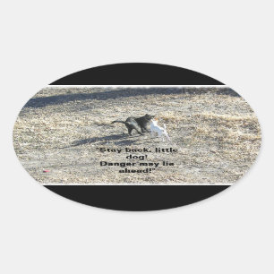 Kleine Hundekleber bleibe Ovaler Aufkleber