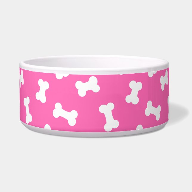 Kleine Hundenknochen Hot Pink Pooch Napf (Vorderseite)