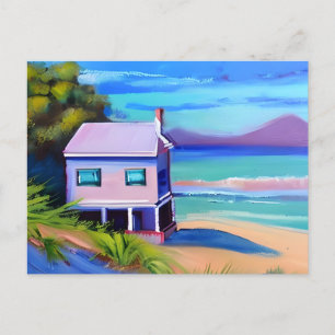 Kleine Hütte am Stilts Ocean Beach Postkarte