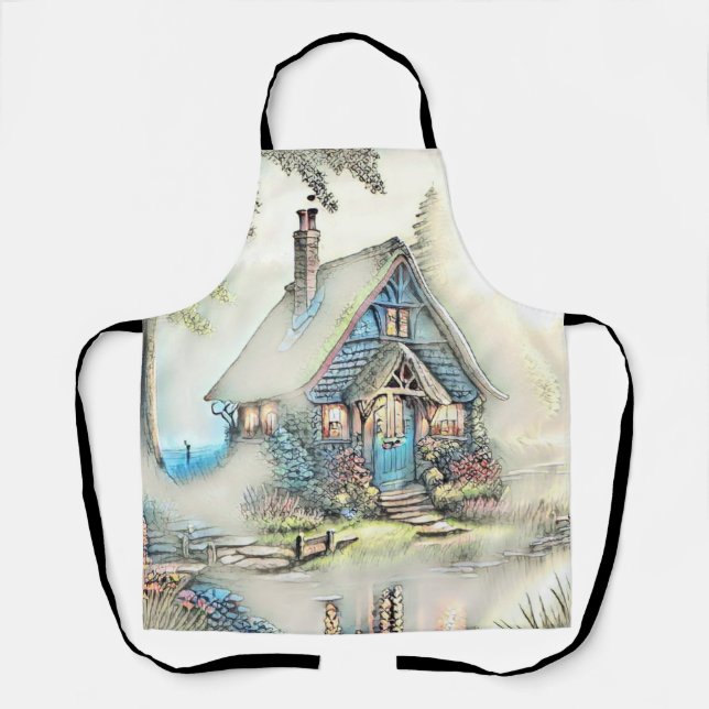 Kleine Hütte im Wald - bezaubernde Flucht Schürze (Vorderseite)