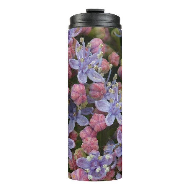 Kleine Hydrangea Blumen Muster Thermal Tumbler Thermosbecher (Vorderseite)