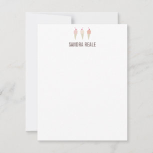 Kleine Ice Cream Cone Trio Personal Note Card Einladung