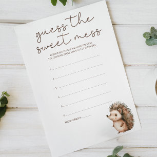 Kleine Igel Süße Unordnung Windel Babyparty-Spiel Poster