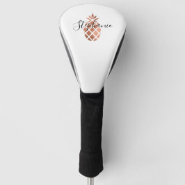 Kleine Imitat Rose Gold Foil Ananas Personalisiert Golf Headcover