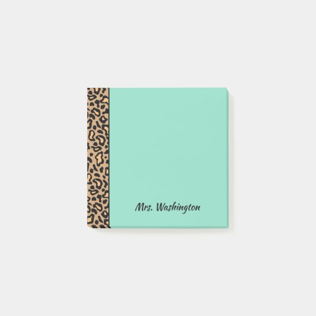 Kleine individuelle Leopard-Lehrer-Post-it-Notes Post-it Klebezettel (Vorderseite)