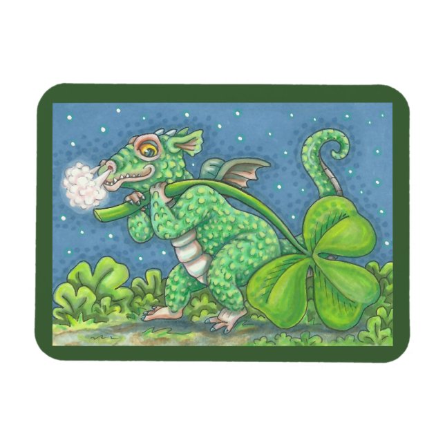 KLEINE IRISH DRAGON Fantasy MAGNET Green (Horizontal)