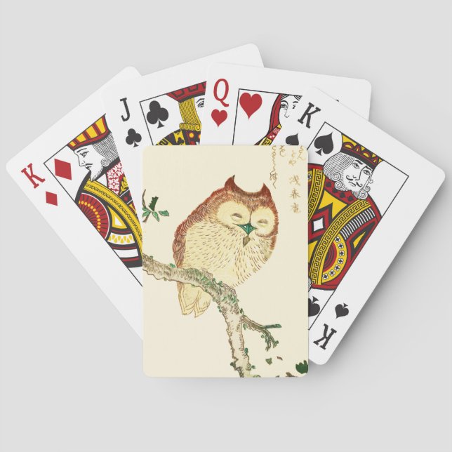 Kleine japanische Eule Spielkarten (Rückseite)