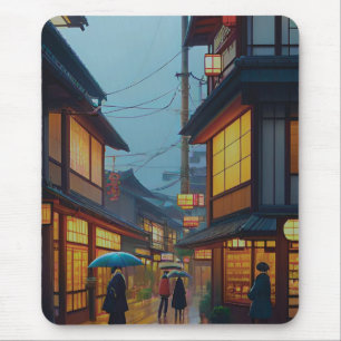 Kleine japanische Rainy Road Mousepad