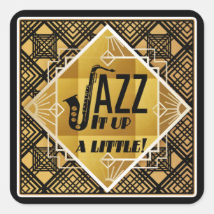 kleine Jazz-Aufkleber Quadratischer Aufkleber