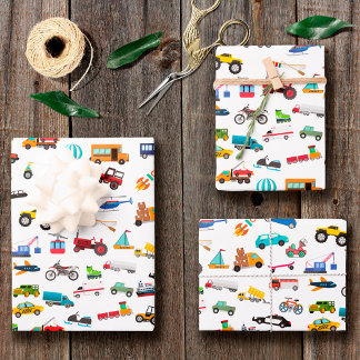 Kleine Junge Dinge, die Autos bewegen Kid Geschenkpapier Set