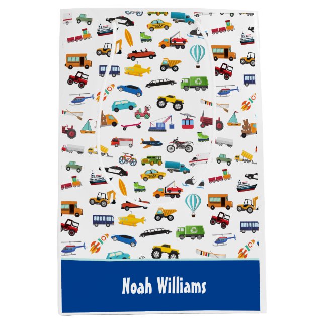 Kleine Junge Dinge, die Autos bewegen Kid Mittlere Geschenktüte (Vorderseite)