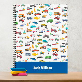 Kleine Junge Dinge, die die Fahrzeugschule bewegen Notizbuch