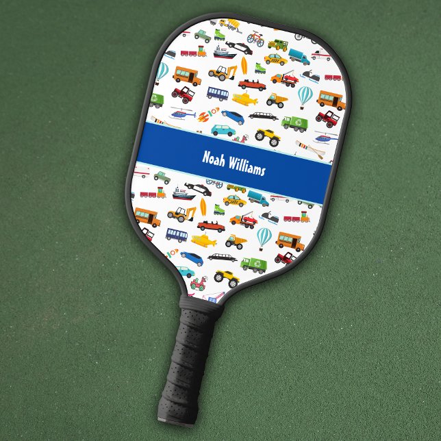 Kleine Junge Dinge, die Fahrzeuge bewegen Kid Name Pickleball Schläger (Von Creator hochgeladen)