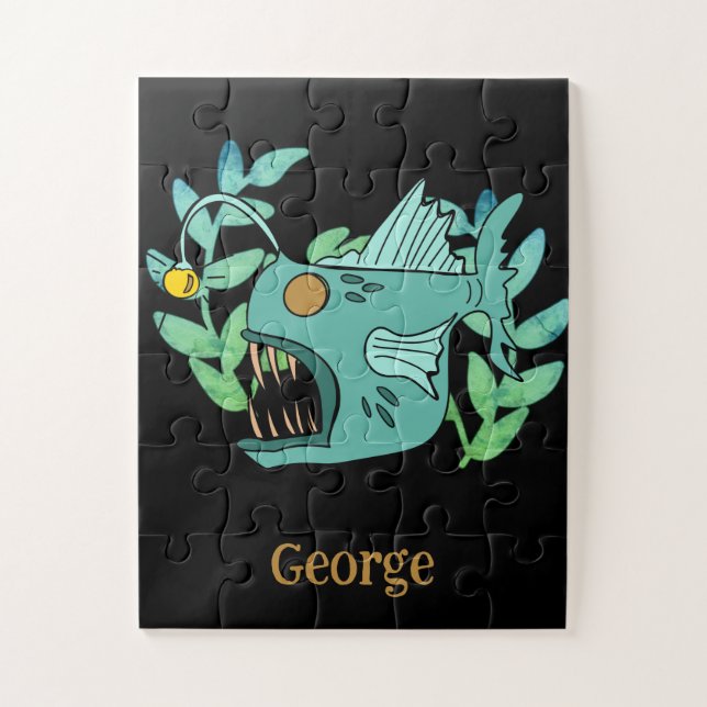 Kleine Jungs Niedlicher Ozeanfisch Puzzle (Vertikal)