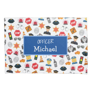 Kleine Jungs Polizeibeamte Pattern Kids Kissenbezug