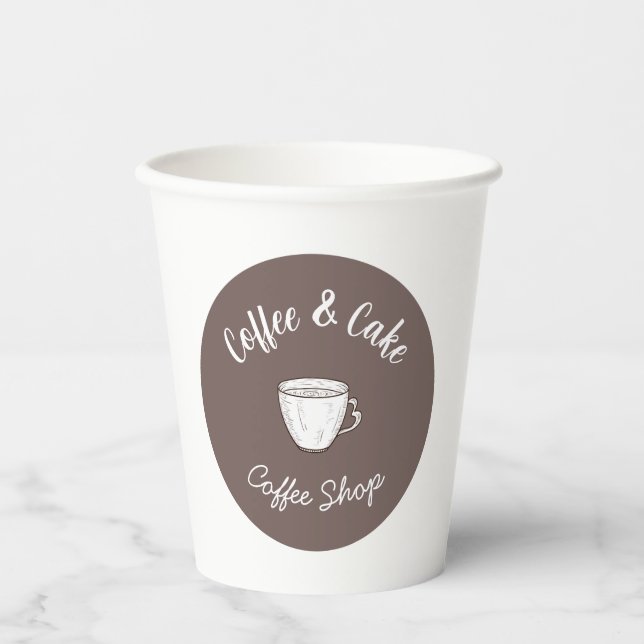 Kleine Kaffeehaus-Cottage Pappbecher (Vorderseite)