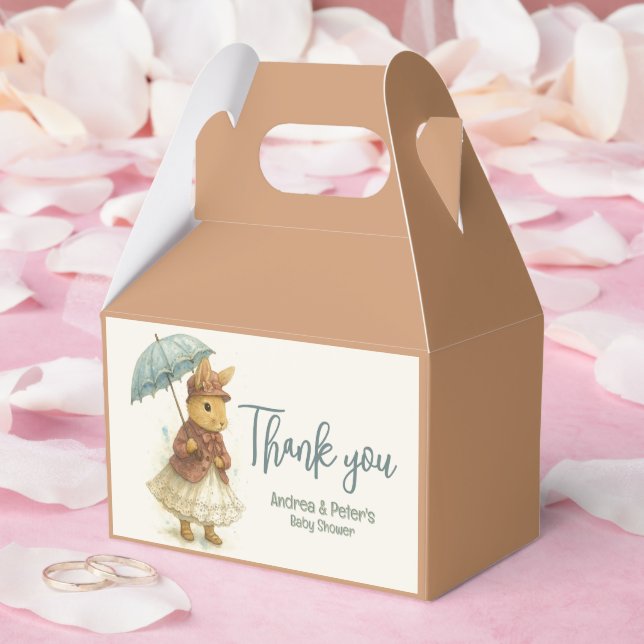 Kleine Kaninchen-Babydusche Weichkaramellfarbe Geschenkschachtel (Hochzeit)