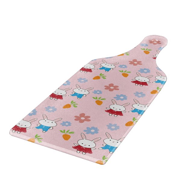 Kleine Kaninchenmuster Schneidebrett (Ecke)