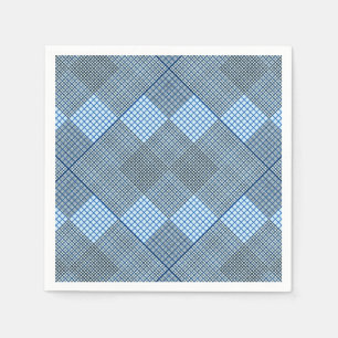 Kleine, karierte 2 Töne 04A Blau BG Serviette