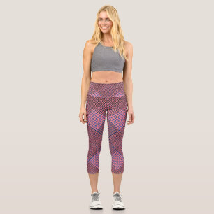 Kleine karierte 2 Töne 04A DPink BG Capri Leggings
